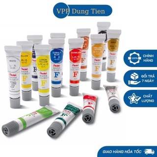 Màu nước Pentel, Màu nước dạng tuýp WFRS 12/18/24 màu vẽ được trên nhiều chất liệu ( 1 tuýp 5ml)