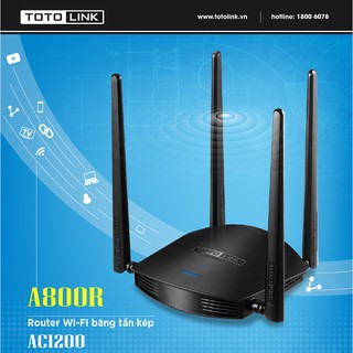 Router Wi-Fi Băng Tần Kép AC1200 TOTOLINK A800R (Đen) - VL