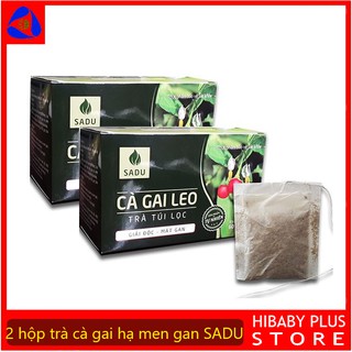 2 hộp trà cà gai leo Sadu túi lọc thanh nhiệt mát gan 100% hữu cơ hộp 150g