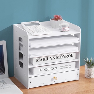 Kệ sách để bàn NHIỀU NGĂN, tủ đựng sách kệ hồ sơ VHS9 bằng ván Smartboard màu trắng trẻ trung sang trọng