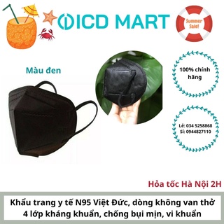 Khẩu Trang N95 MEDICAL MASK Việt Đức Hộp/20 cái, màu đen, đóng túi riêng biệt, kháng khuẩn dùng nhiều lần