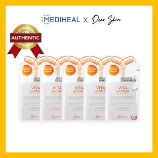 [Chính Hãng][Combo 5] Mặt nạ Mediheal Vita Lightbeam Essential Mask phục hồi tái tạo làm trắng sáng da