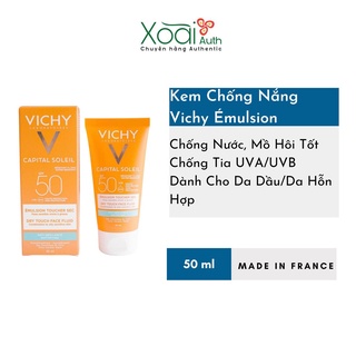 Kem Chống Nắng Vichy SPF50+ Dành Cho Da Khô Và Nhạy Cảm Không Gây Nhờn Rít Không Màu 50ml - Xoaiauth