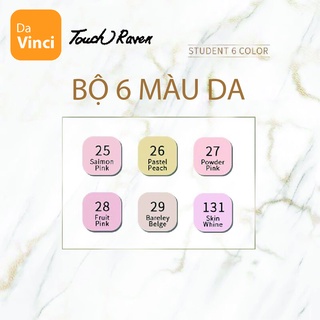 [ DaVinci ] Bút Marker Touch Raven Bộ 6 Màu Da - Màu Marker cho học sinh