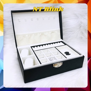 Hộp trang sức cao cấp loại lớn, đựng nữ trang, phụ kiện, đồng hồ tiện lợi