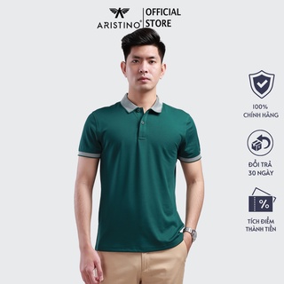 Áo polo nam ARISTINO mặt vải mềm mịn, thoáng mát với điểm nhấn cổ dệt họa tiết ấn tượng - APS018S8