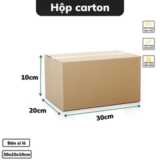 Hộp carton đóng hàng 30x20x10cm thùng bìa carton thiết kế 3 lớp dày dặn chắc chắn có bán sỉ lẻ nhiều size