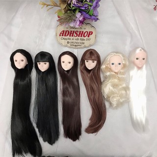 Đầu xinyi mắt gắn chưa faceup có tóc