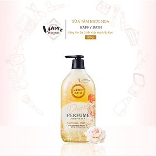 Sữa Tắm Nước Hoa Happy Bath Perfume Pure Sáng Mịn Da Chiết Xuất Hoa Mẫu Đơn Body Wash 900gr