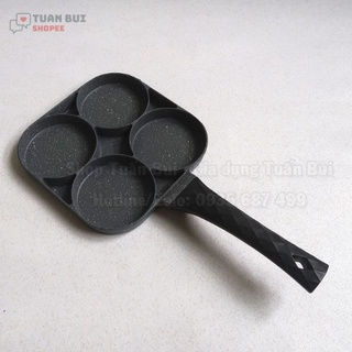 Chảo rán trứng 4 lỗ tròn, khuôn chiên trứng chống dính 24cm
