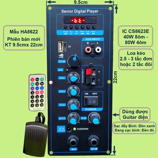 Mạch loa kéo công suất 40W - 80W DPA HA8622 Loa kéo 2.5 tấc 3 tấc Bluetooth Karaoke