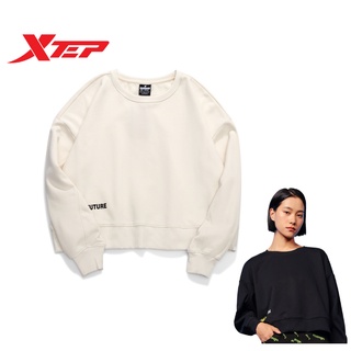 Áo nỉ nữ dáng rộng unisex Xtep, dòng vận động, mùa đông ấm áp 879328920168