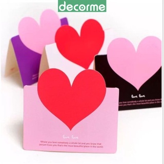 Thiệp tim phối màu, phụ kiện quà tặng độc đáo, DECORME