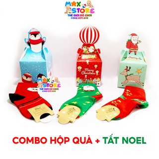 [Giá Sỉ] Combo 1 Hộp đựng quà + 1 đôi tất NOEL Kute cho bé