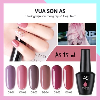 Sơn móng tay gel Sơn gel AS dùng máy hơ gel sơn nail tone hồng vỏ đỗ hồng tím trầm VUA SƠN AS mã DS 15ml