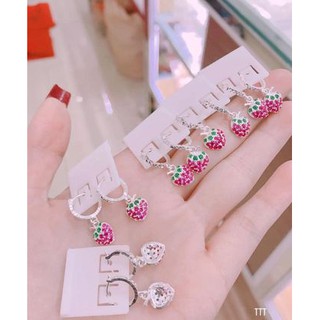 BÔNG TAI DÂU TÂY TRẺ EM BẠC TA
