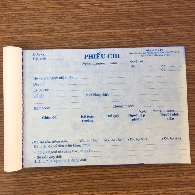Phiếu chi 3 liên (h)