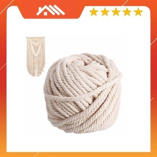 Combo 2m dây thừng se macrame cotton màu ngà, màu kem treo đồ, trang trí nhà cửa