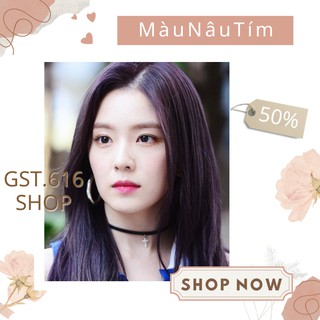 Thuốc nhuộm tóc màu nâu tím GST616 kem nhuộm tóc tại nhà nam nữ kèm oxy găng tay