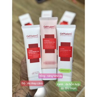 (chính hãng) Kem chống nắng #CELL_FUSION (#clear, #toning, #laser)