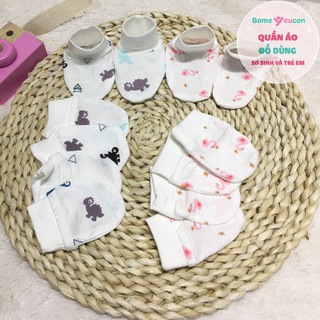 Bao tay/Bao chân/Mũ in hình vân thoáng Lullaby cho bé sơ sinh