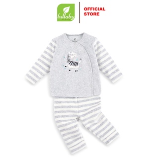 LULLABY Set Áo cài lệch và quần dài băng lông NH050618