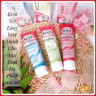 Kem Tẩy Lông Veet Dành Cho Mọi Loại Da Silk &amp; Fresh Pháp 100ml
