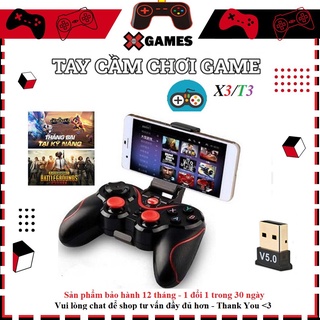 ⚡𝓑ả𝓷 𝓝â𝓷𝓰 𝓒ấ𝓹 𝓬ó 𝓤𝓢𝓑⚡Tay Cầm Chơi Game X3/T3 Có Bluetooth Cho Smartphone, PC, Laptop, Android, IOS Có Giá Kẹp Điện Thoại