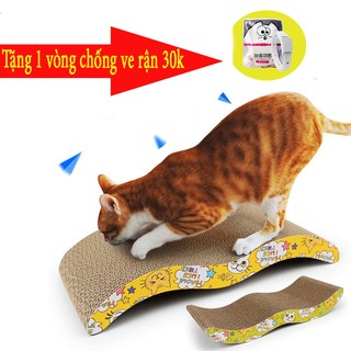 ( Tặng 1vòng  Bàn cào móng cho mèo loại 4cm sóng nước_ Đồ chơi chó mèo