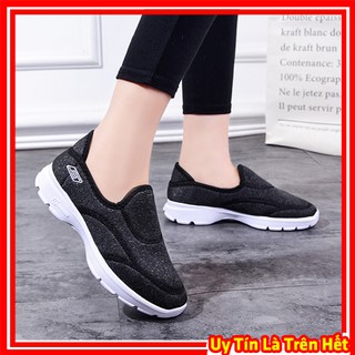 Giày Thể Thao Nữ Bằng Vải Kiểu Giầy Lười Đi Chạy Bộ Tập Thể Dục Siêu Nhẹ Phong Cách Trung Niên Cho Bà Mẹ B11 Manmy Shop