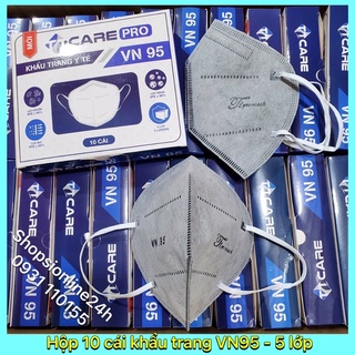 ✅[ Hôp 10 cái ] khẩu trang y tế 5 lớp KN95 , VN95 TTcare màu XÁM