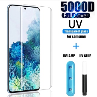 Kính cường lực toàn màn hình keo UV cho Samsung Galaxy ss S23 S22 S21 Note 20 Ultra S20 S10 S9 S8 10 9 8 Plus 5G 4G 2023