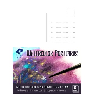 Tập 5 tờ Postcard giấy màu nước nhũ Paul Rubens - 9.9cmx13.5cm (A6 lỡ)