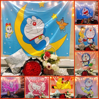 Tranh vải treo tường ⚡[𝐅𝐑𝐄𝐄𝐒𝐇𝐈𝐏]⚡ Tranh vải treo tường Doremon, thảm treo tường Anime hello kitty decor phòng đẹp