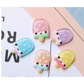Que kem trong mặt cười phụ kiện trang trí charm slime