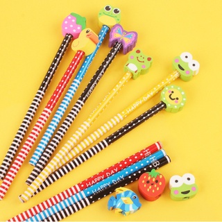 Bút chì gỗ  - Bút chì kèm tẩy hoạt hình xinh xắn  Clovershop68