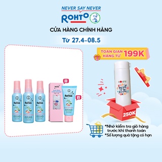 Bộ Remos chống muỗi cho bé:3 chai Remos Baby Spray(60mlx3)+Tặng Kem chống muỗi Remos Baby Cream70g&amp;khăn sữa cho bé