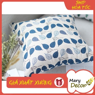 Gối tựa sofa Mary Decor - họa tiết Lá Bodhi xanh tím G-E05