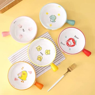 Thố sứ cầm tay ,bát đựng thức ăn đồ ăn cho bé,bát sứ decor tiện lợi có tay cầm