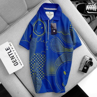[size XL<80KG] Áo thun nam ngắn tay polo có cổ cá sấu cotton mặt cười