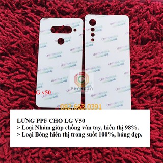 Dán mặt lưng  màn hình ppf, carbon cho V35 LG V40 LG V50 chống vân tay, bóng đẹp