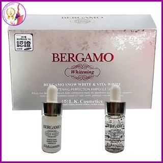 Serum Bergamo Snow White &amp; Vita White làm trắng mịn da cặp 2 ống lẻ 13ml Hàn Quốc