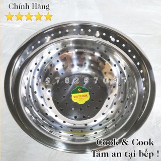 [CHÍNH HÃNG] Rổ lỗ 7 ly inox rổ inox Vietcook size 20, 22, 24, 26, 28, 30, 32, 34, 36 cm không rỉ cao cấp