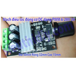 Mạch điều tốc động cơ DC dạng PWM 6-28V 3A