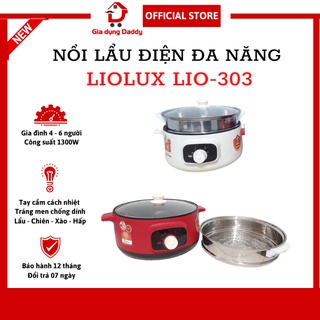 Nồi lẩu điện đa năng Liolux LIO-303, Dung tích 3L, Lòng nồi chống dính Đường kính 28cm, Tiết kiệm điện Bảo hành 12 tháng