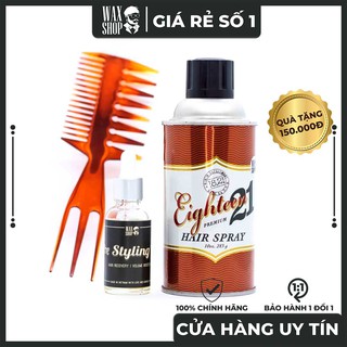 1821 Man Made Premium Hairspray⚡[Chính Hãng]⚡ Cố Định From Tóc Sau Khi Vuốt Sáp , Tặng Kèm Pre-Styling Oil + Lược Sấy