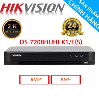 Đầu ghi Hikvision 5Mp 8 kênh 7208HUHI-K1/E(S) chất lượng hình ảnh 2K+ hỗ trợ camera có mic thu âm