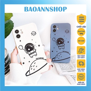 Ốp lưng iphone hình du hành trái đất dẻo cạnh vuông bảo vệ camera cho iphone 7plus/8plus/x/xs/xsmax/11/12/13/promax