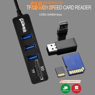 Hub Usb Gồm 3 Cổng Usb Kèm Đầu Đọc Thẻ Nhớ SD/TF
