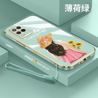 Ốp Điện Thoại Silicon Cạnh Thẳng Hình Cô Gái Cho oppo Realme C11 Realme5 5i 6i C3 Realme7i C17 C20 C11 2021 Realme8 8PRO Realme XT
